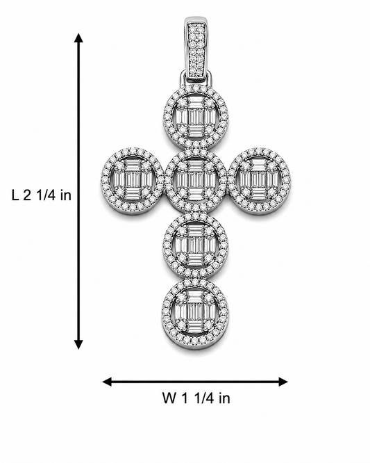 Sterling Silver Cross Halo Pendant