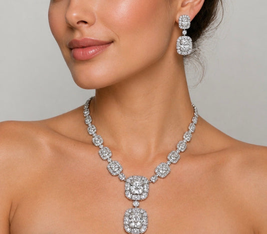 Sterling Silver Elegant Cubic Zirconia Necklace