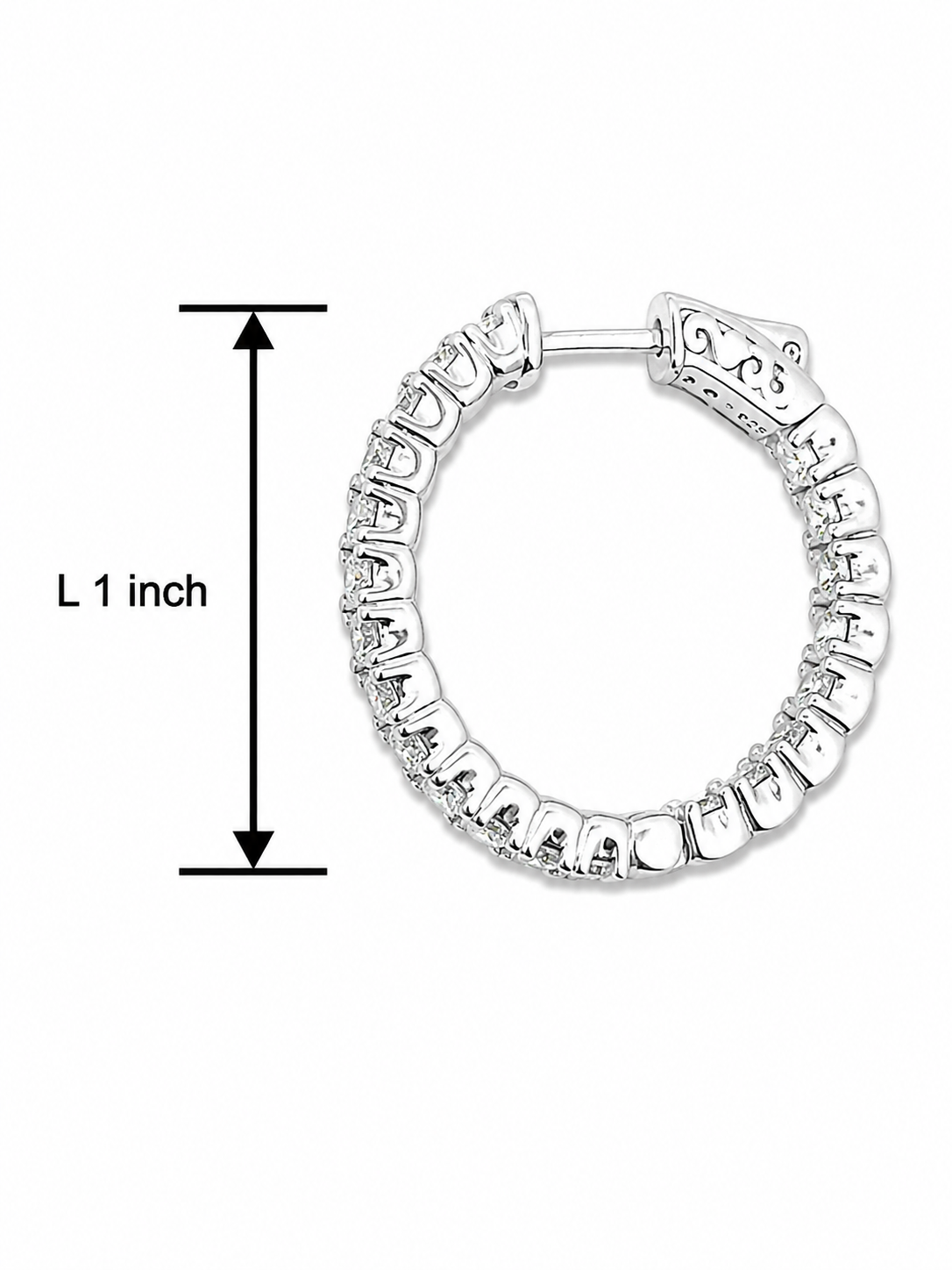 Elegant Sterling Silver Inside-Out 1 inch Hoop Earrings
