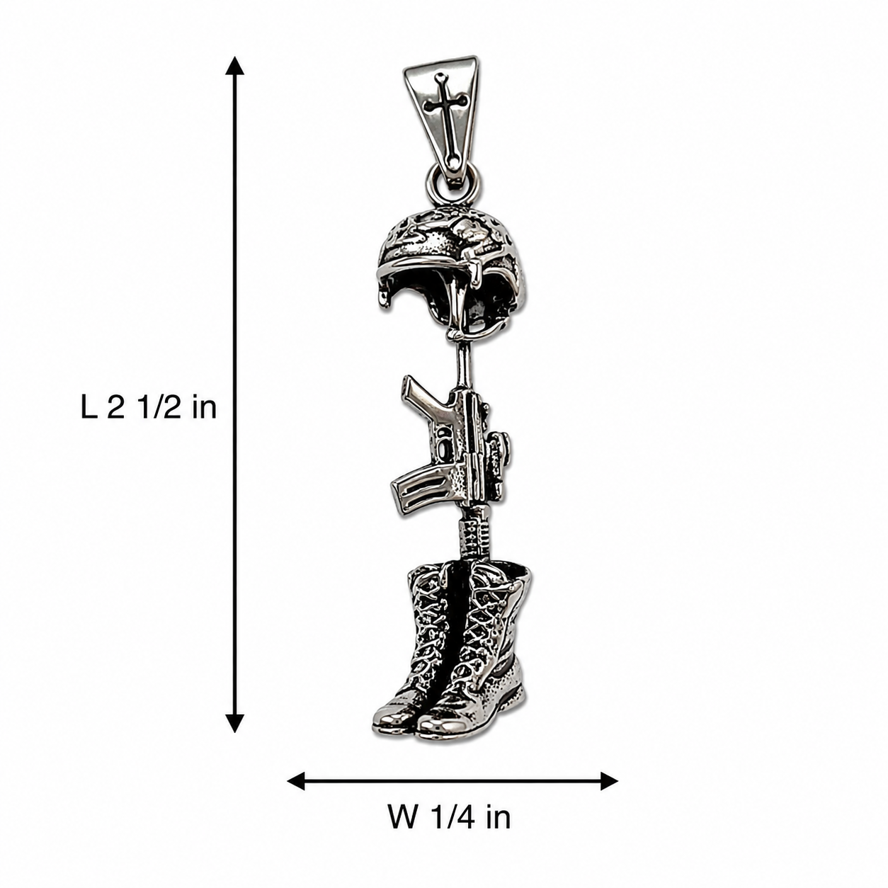 Stainless Steel Battle Cross Pendant
