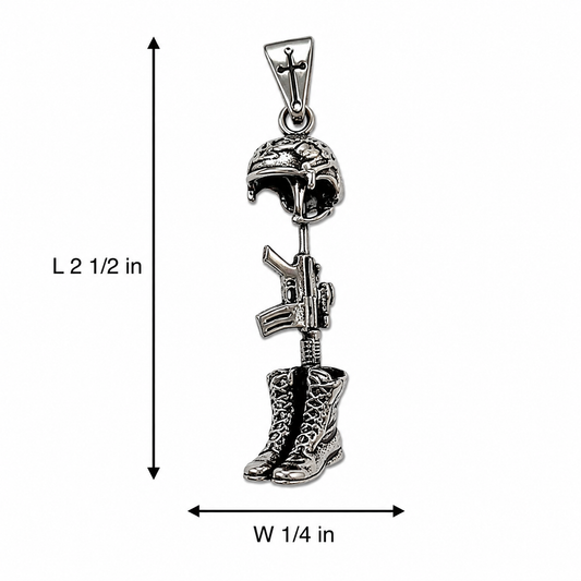 Stainless Steel Battle Cross Pendant