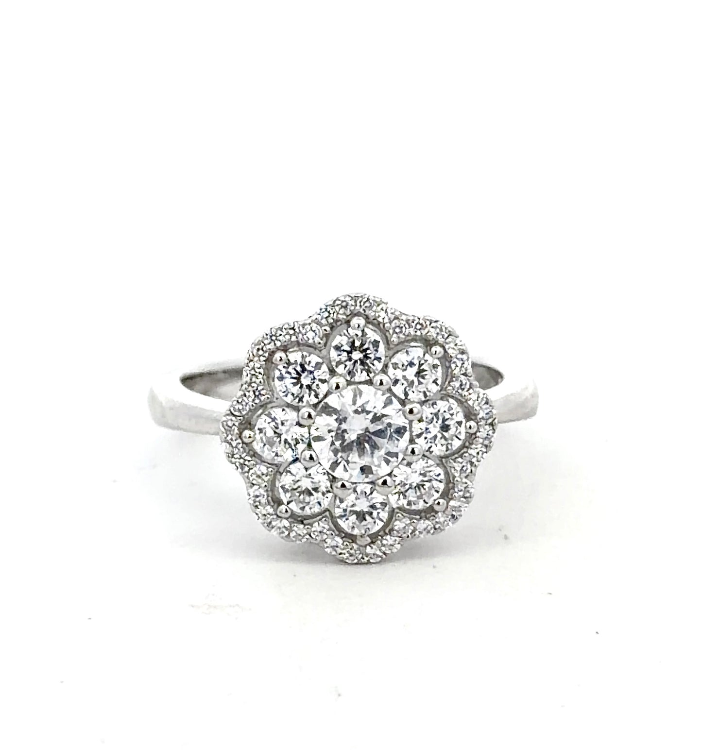 Sterling Silver Floral Design Ring