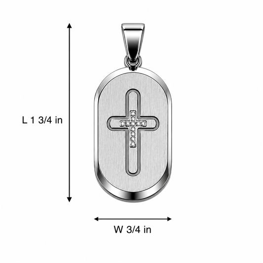 Stainless Steel Capsule Cross Pendant