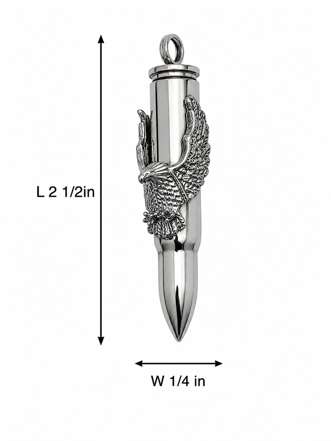 Stainless Steel Bullet & Eagle Pendant