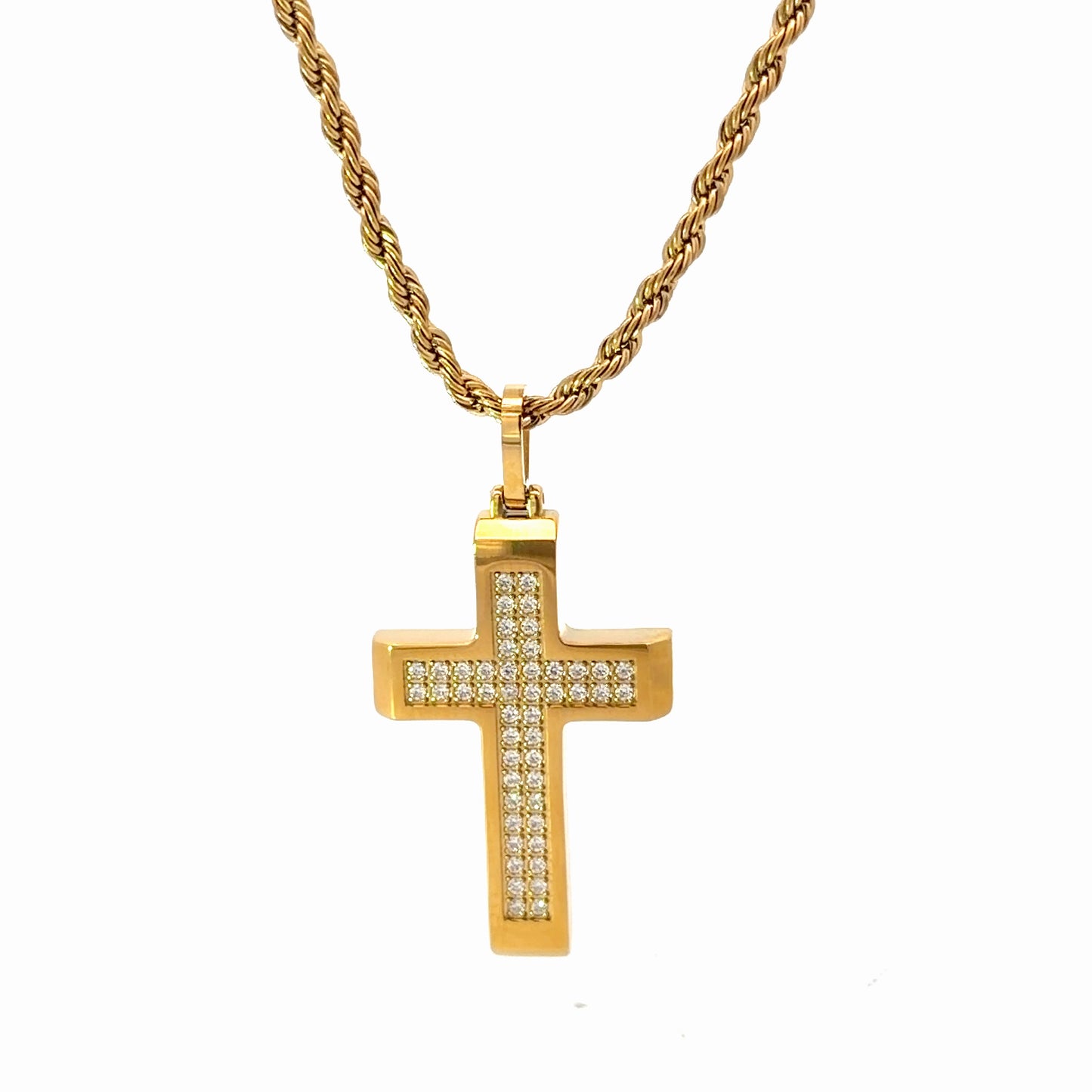 Gold Plated Steel Cross Pendant