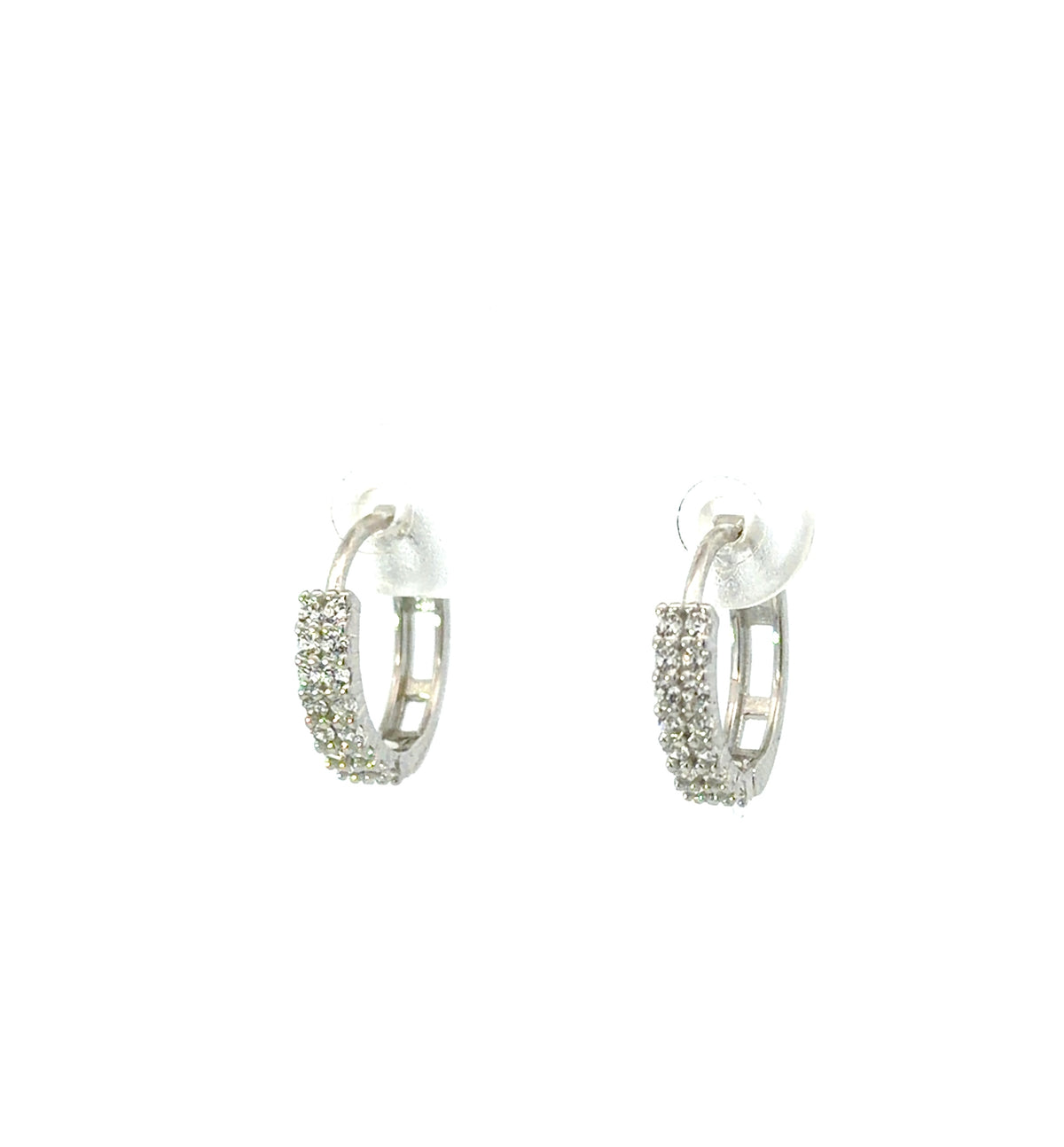 Sterling Silver Cubic Zirconia Huggie Earrings