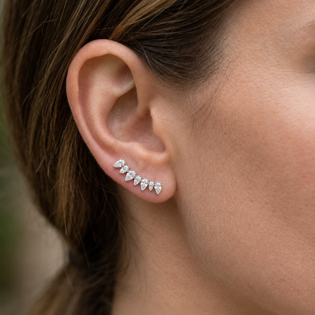 Sterling Silver Ear Climber Earrings#
