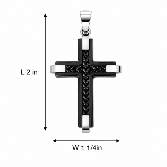Black Stainless Steel Cross Pendant