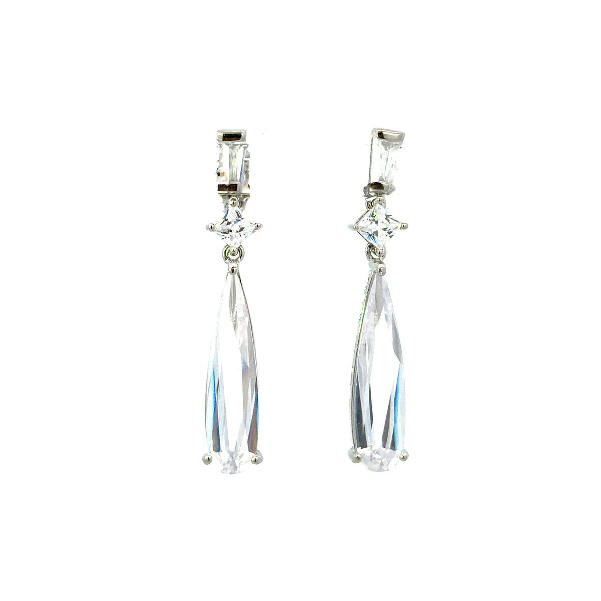 Sterling Silver Teardrop Drop Earrings