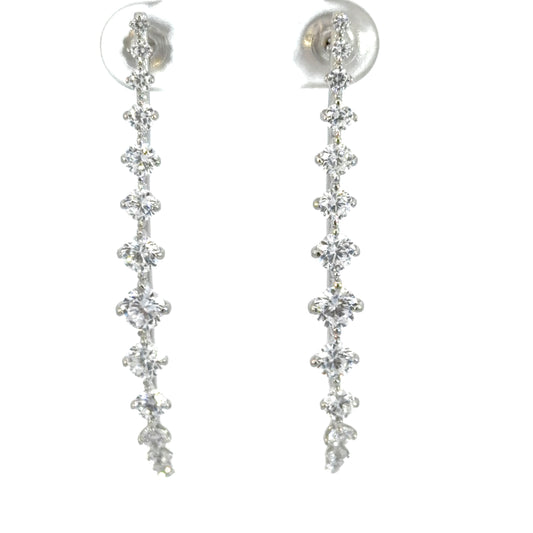 Curved Cubic Zirconia Drop Earrings