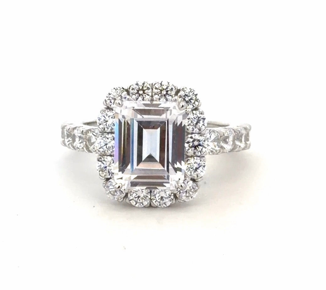 Sterling Silver Emerald Cut Ring