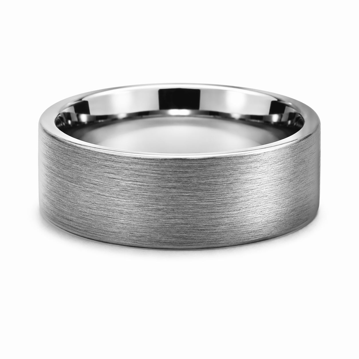 Gunmetal Brushed 6Tungsten Pipe-Cut Band