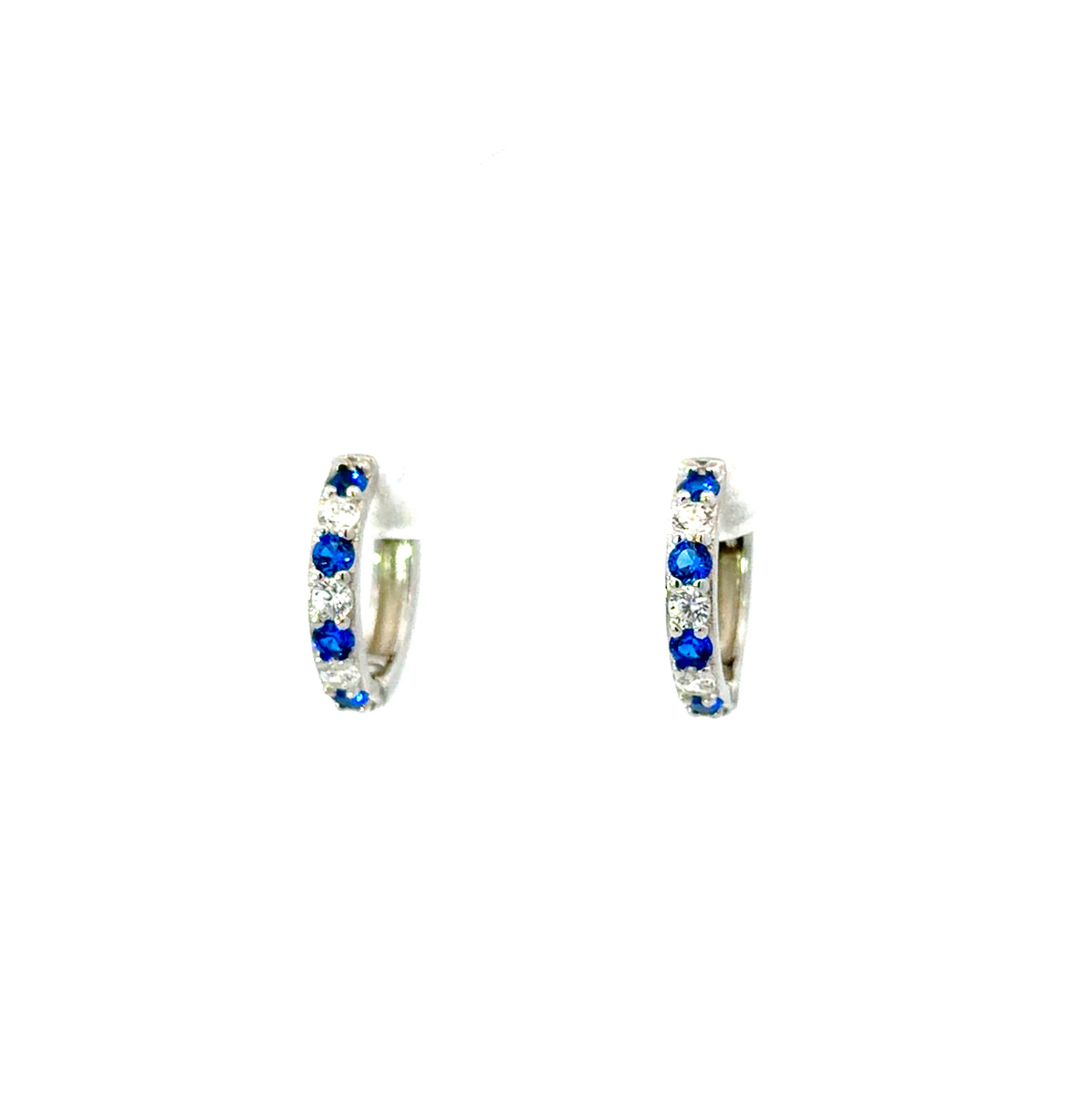 Sterling Silver Sapphire Huggie Earrings