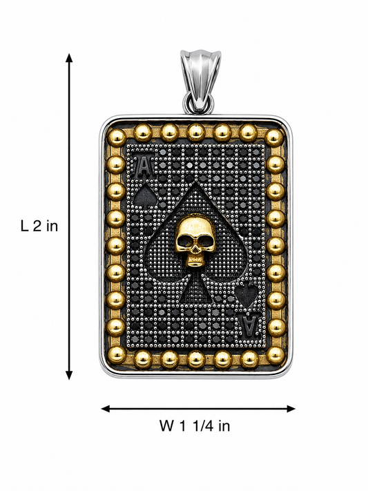 Sterling Silver Ace of Spades Pendant
