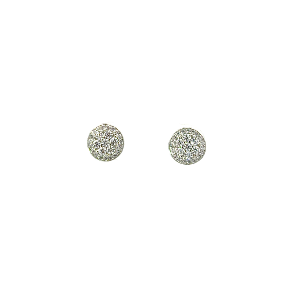 Sterling Silver Pave-set Cubic Zirconia Stud Earrings