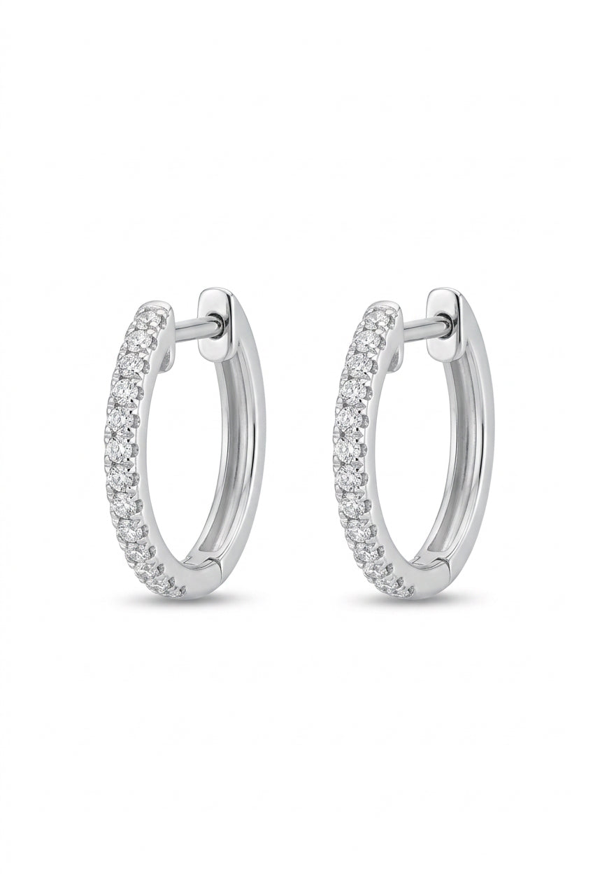 Sterling Silver Pink Topaz Heart Shaped Huggie Earrings#