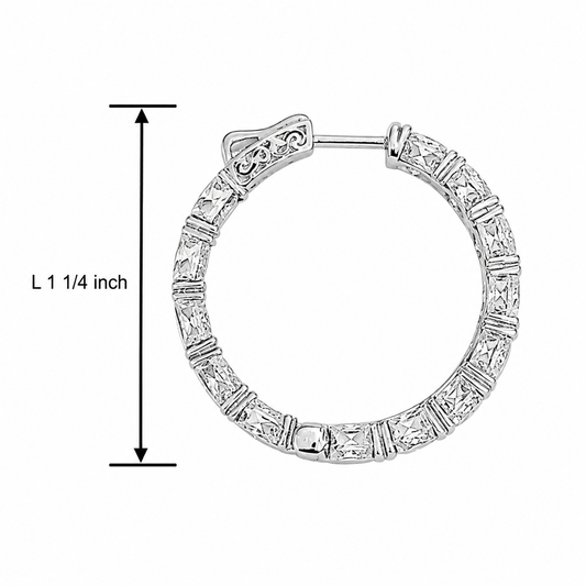 Inside-Out Round Shape 1.20-inch 13.00 ct. Hoop Earrings
