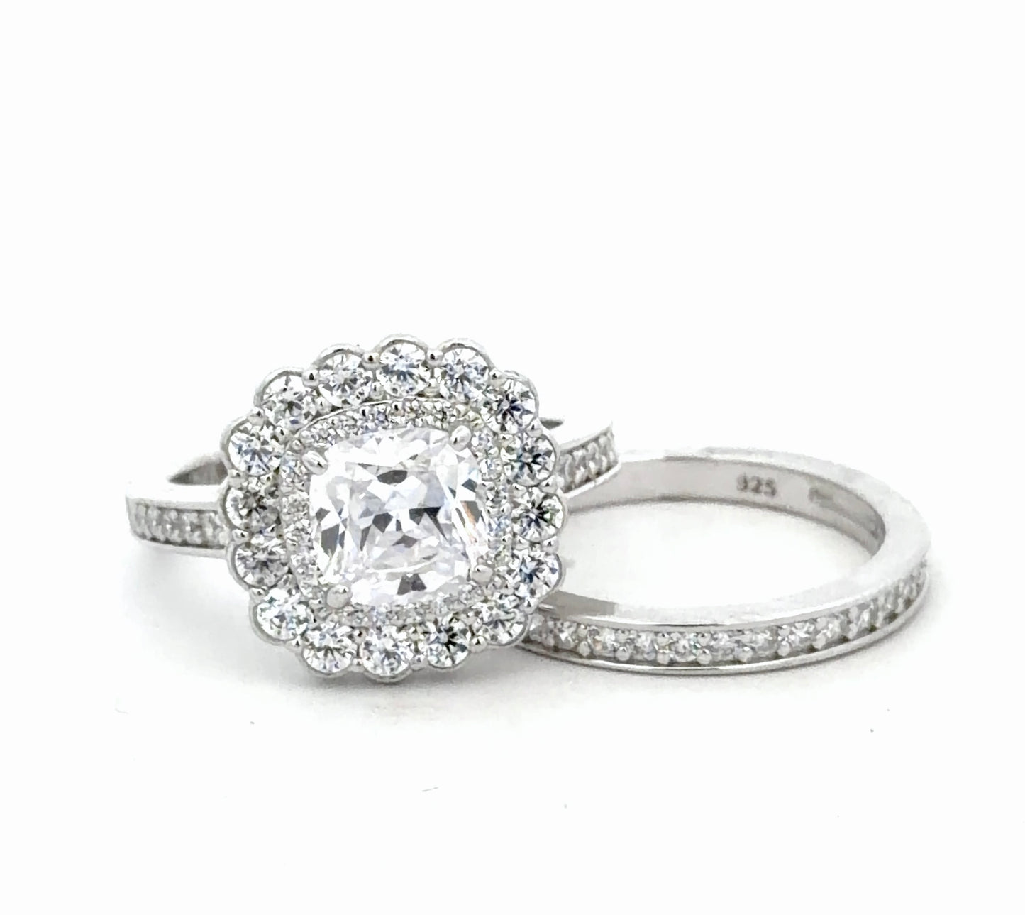 Sterling Silver Wedding Ring Set