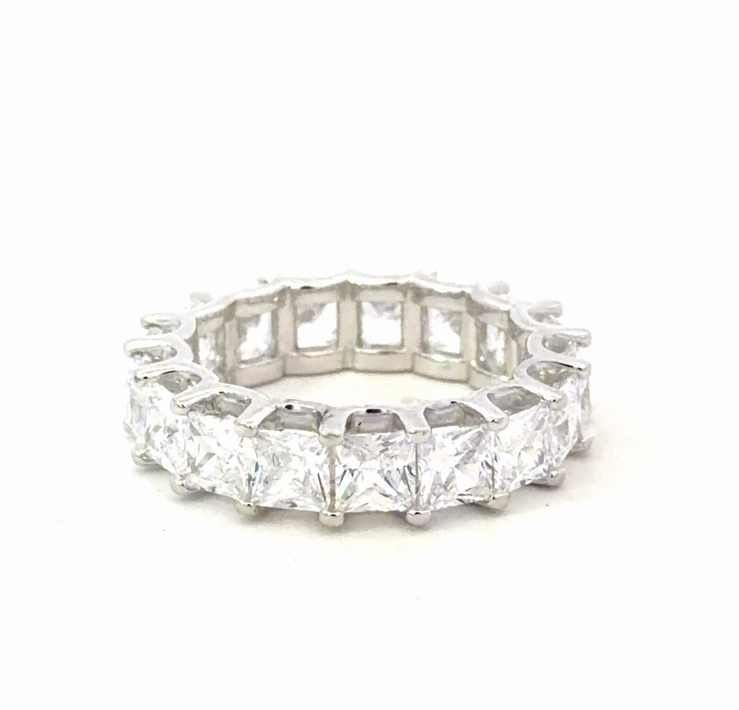 Sterling Silver Princess-cut Eternity Ladies Band