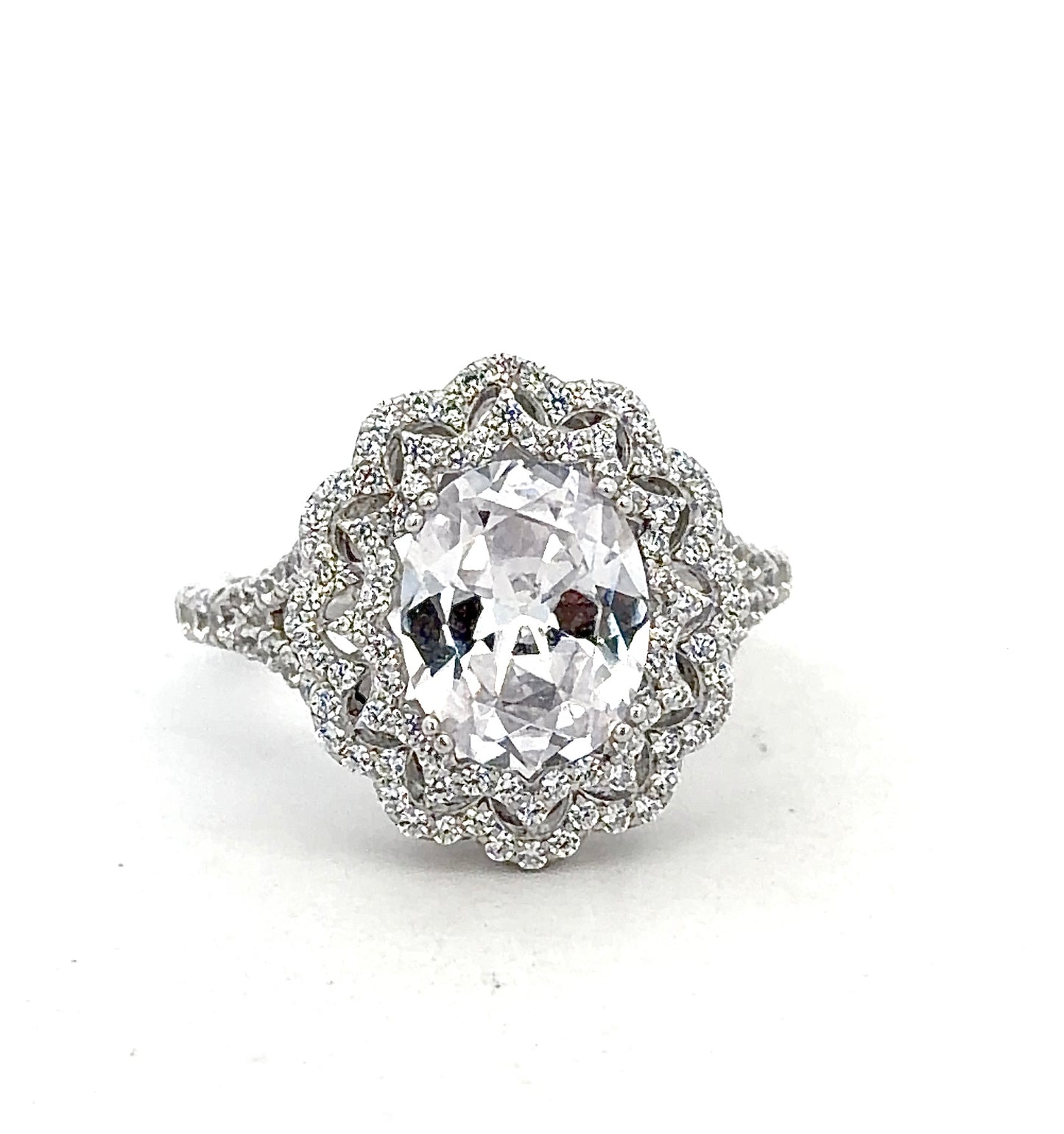Sterling Silver Oval Cut Cocktail Ring
