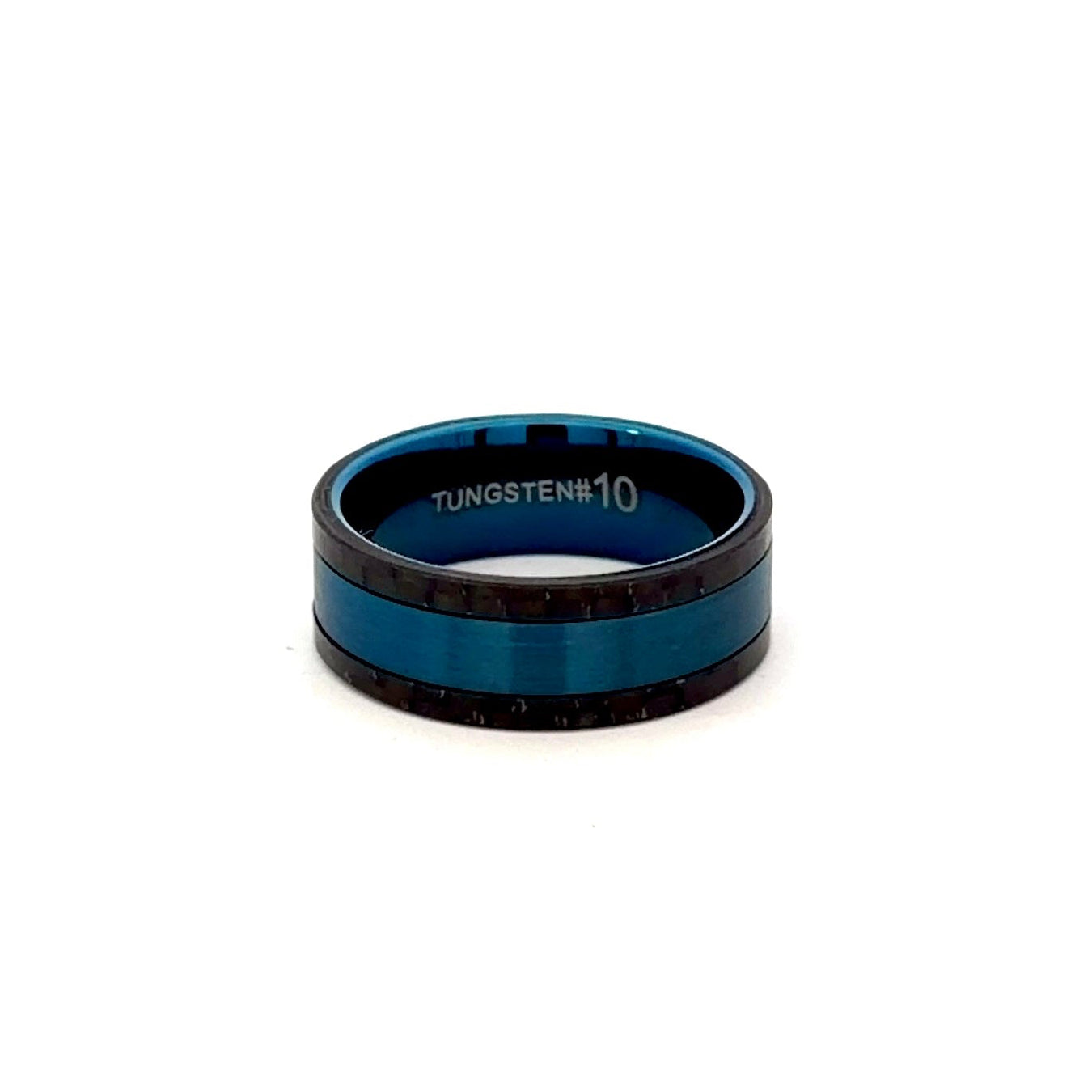 Men's Black and Blue Two-Tone
Tungsten Carbide Band