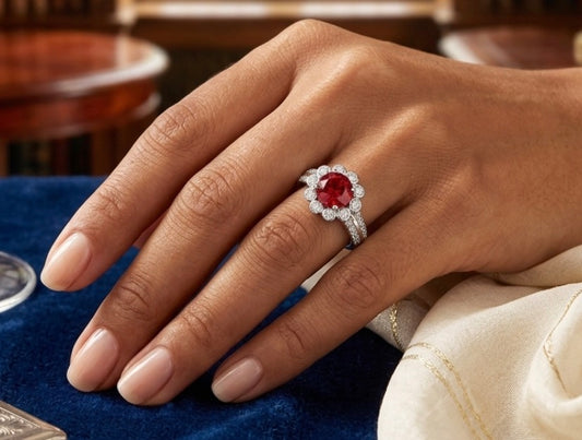 Sterling Silver Brilliant-cut Floral Design