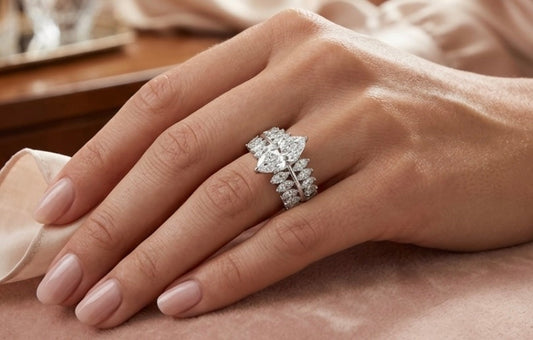 Sterling Silver Marquise-cut Cubic Zirconia Cocktail Ring