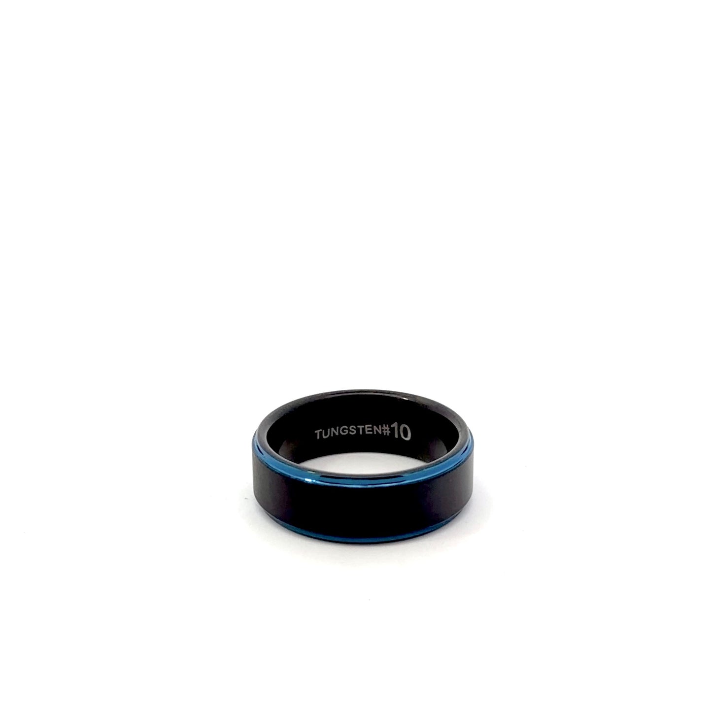 Blue Two-Tone Tungsten Carbide Wedding Band