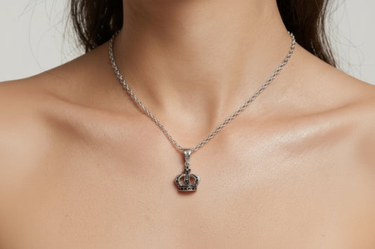 Sterling Silver Crown Necklace