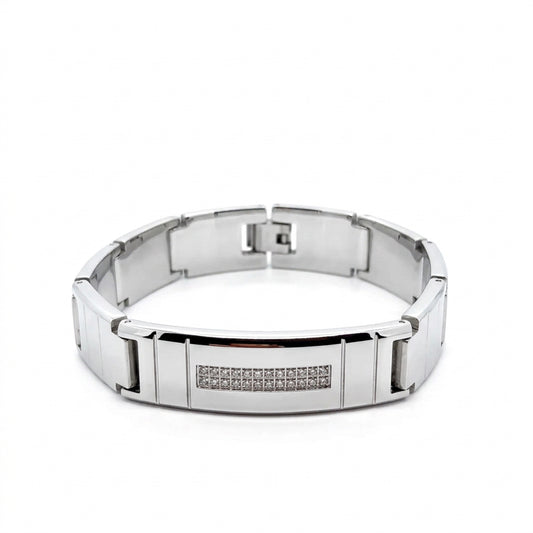 Stainless Steel & Cubic Zirconia Men Bracelet