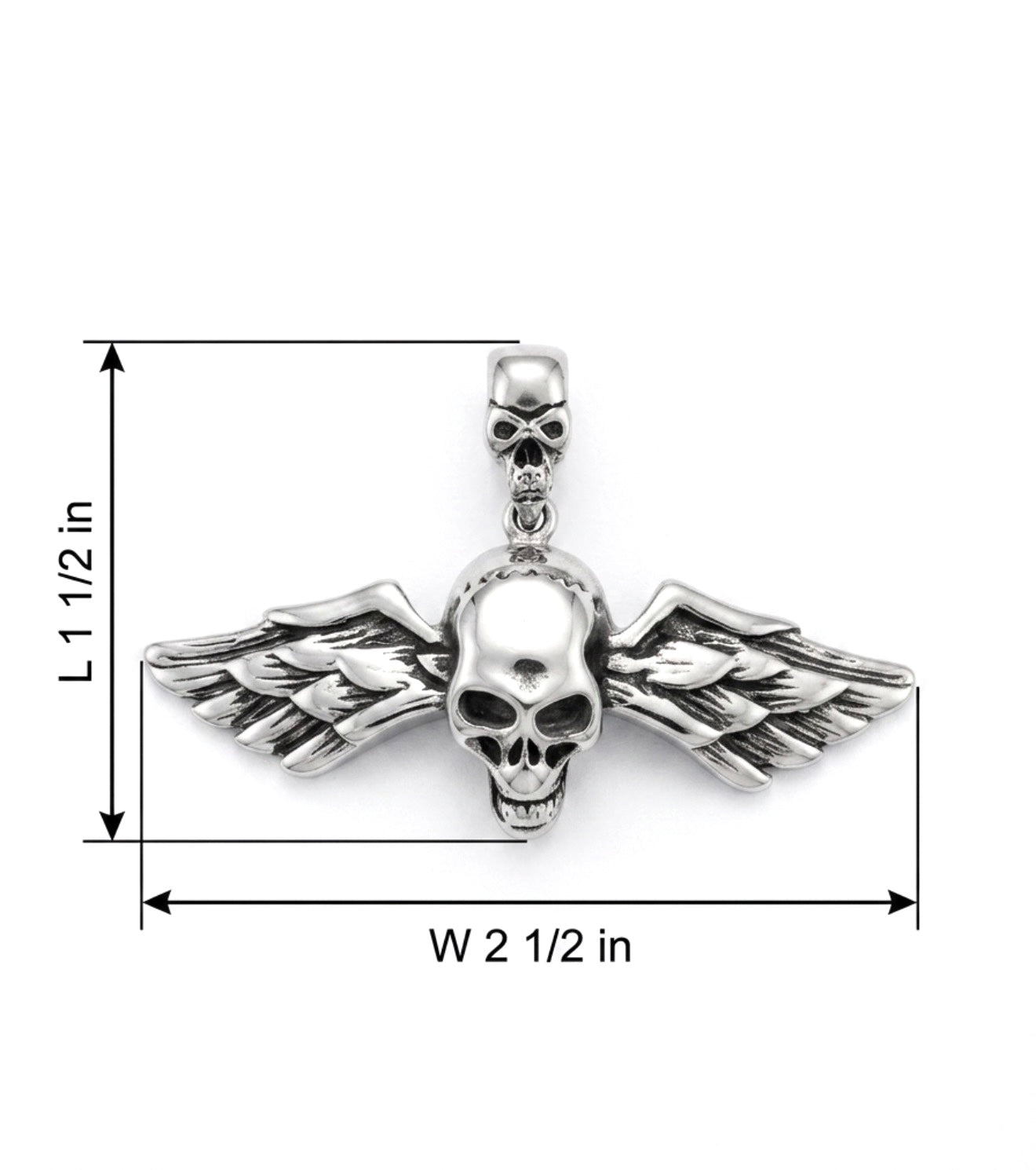 Stainless Steel Gothic Style Skull Pendant