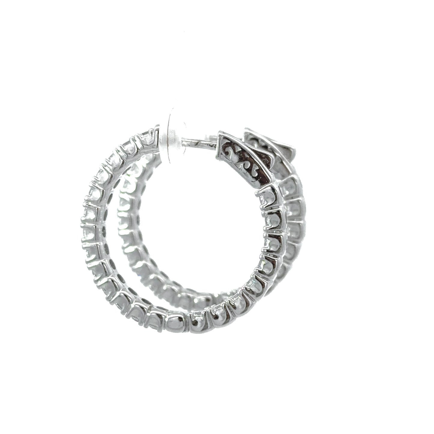 Inside-Out Round Shape 0.8 inch 2.9 ct Hoop Earrings