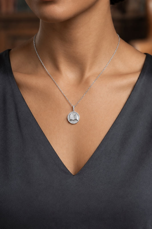 Sterling Silver Open Book Necklace
