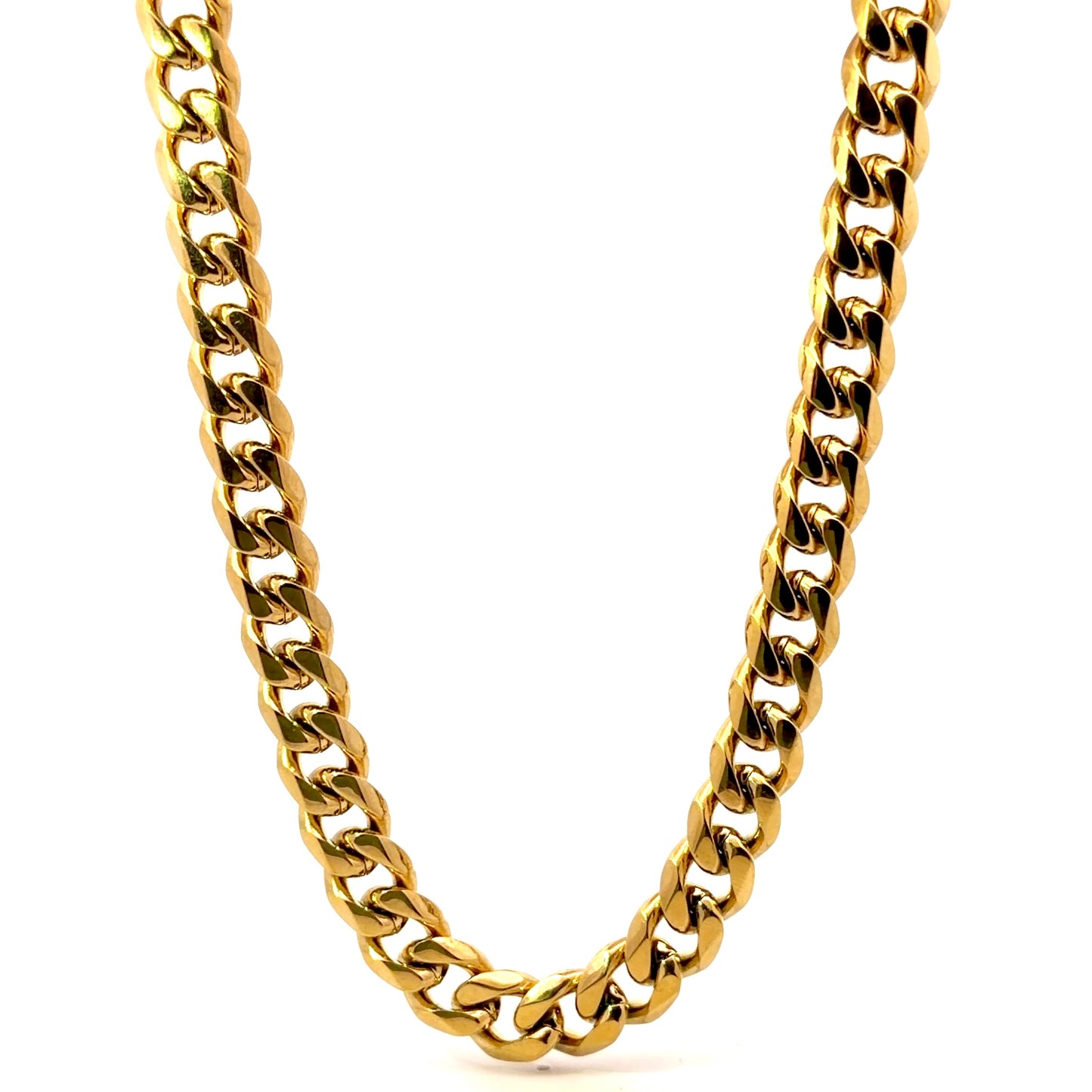 Gold Plated Stainless Steel 12MM Chain Link Necklace