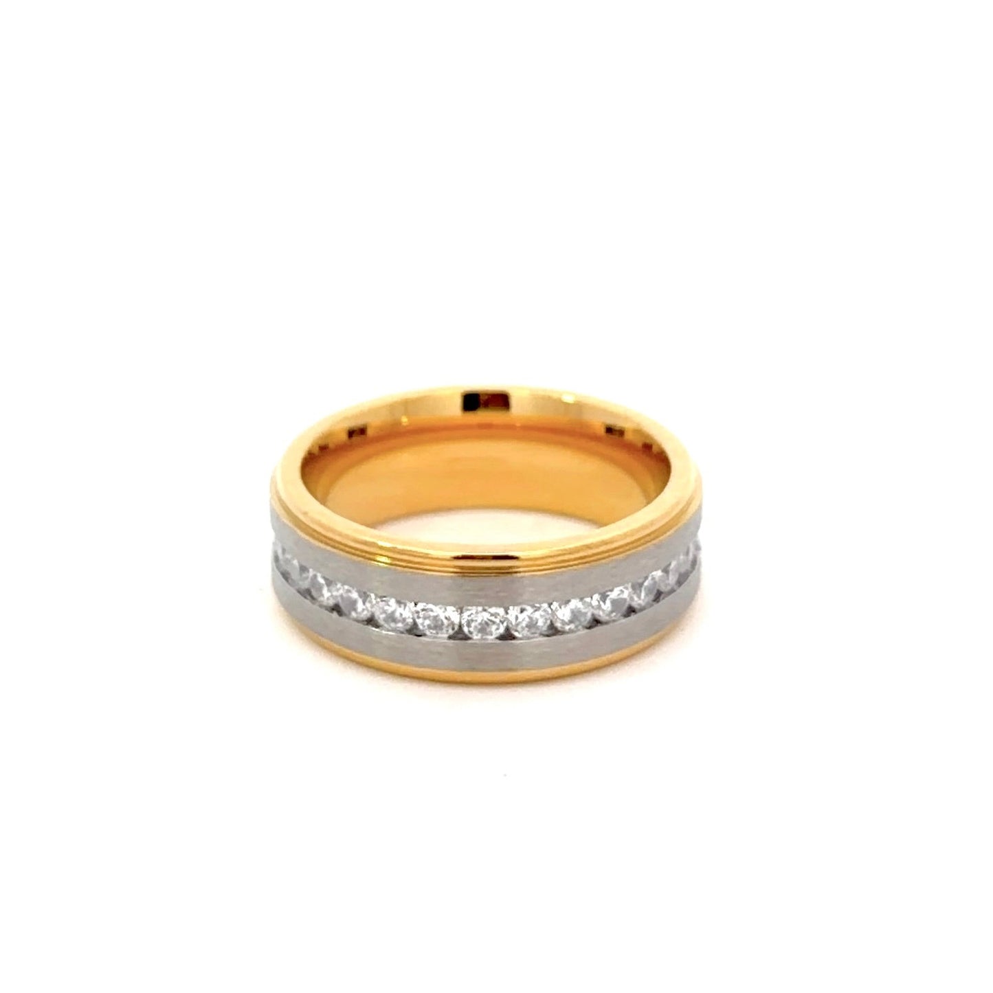 Gold Plated Cubic Zirconia Men’s Wedding Band