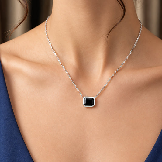 Sterling Silver Emerald Cut Necklace