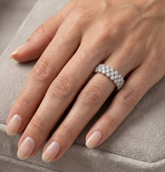 Sterling Silver Eternity Ladies Band