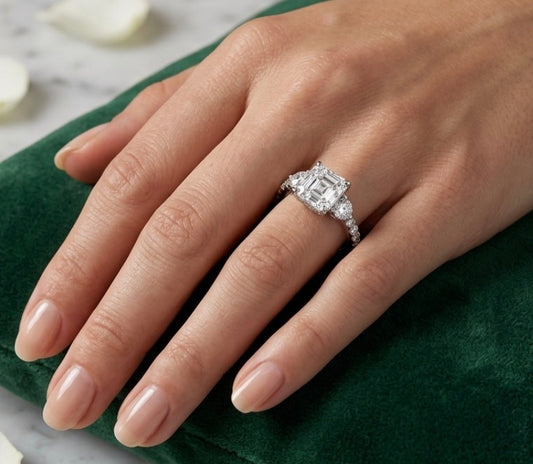 Sterling Silver Asscher-Cut Ring