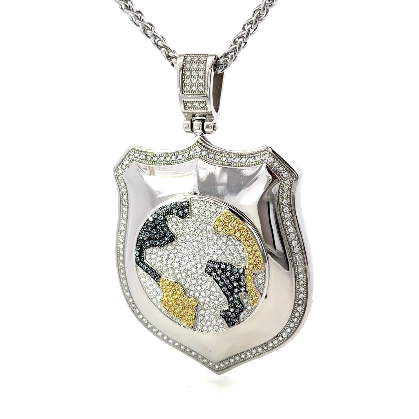 Stainless Steel World Shield Pendant