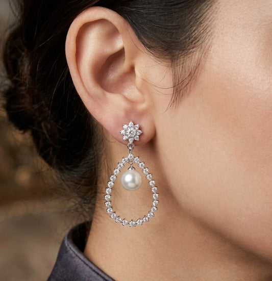 Pearl Suspended Drop Earrings