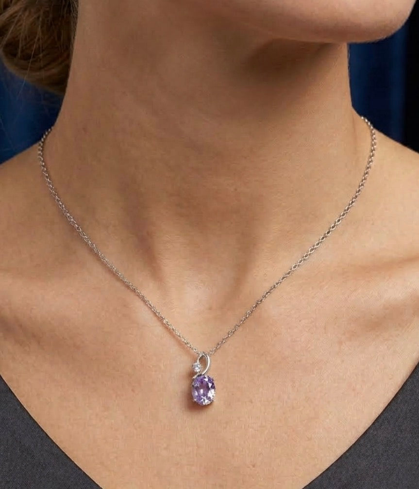 Sterling Silver Alexandrite Necklace