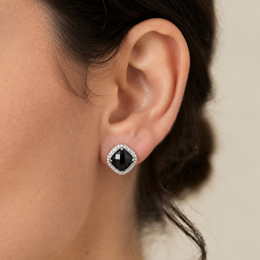 Sterling Silver Onyx Stud Earrings
