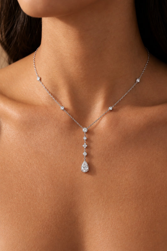 Sterling Silver Teardrop Y-Necklace