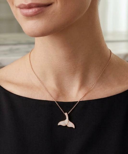 Gold Plated Fish Tail Pendant Necklace