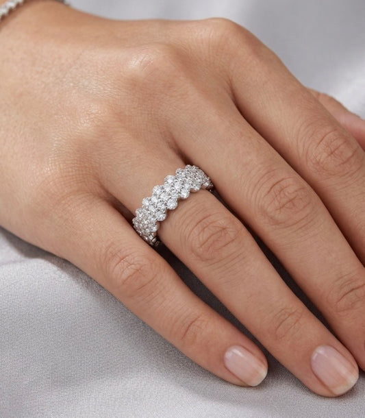 Sterling Silver Eternity Ladies Band