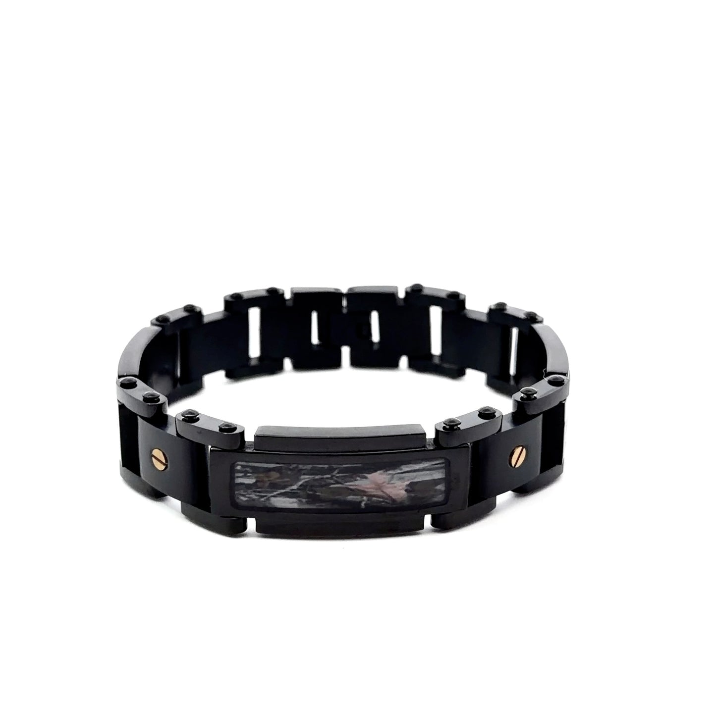 Black Stainless Steel Forrest design Bracelet