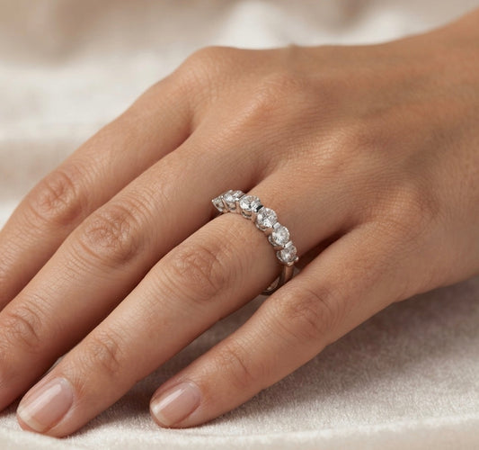 Sterling Silver Half Eternity Ladies Band