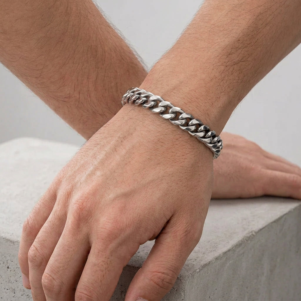 Stainless Steel 10MM Cuban Link Chain Bracelet