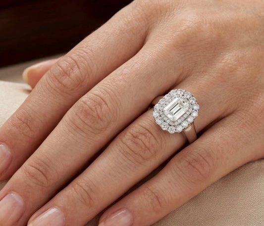 Sterling Silver Emerald Cut Ring