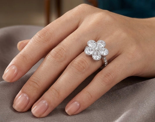 Sterling Silver Floral Design Ring